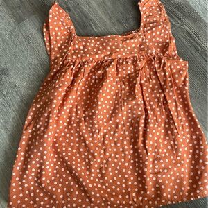 Orange Polka Dot Kids Tank Top